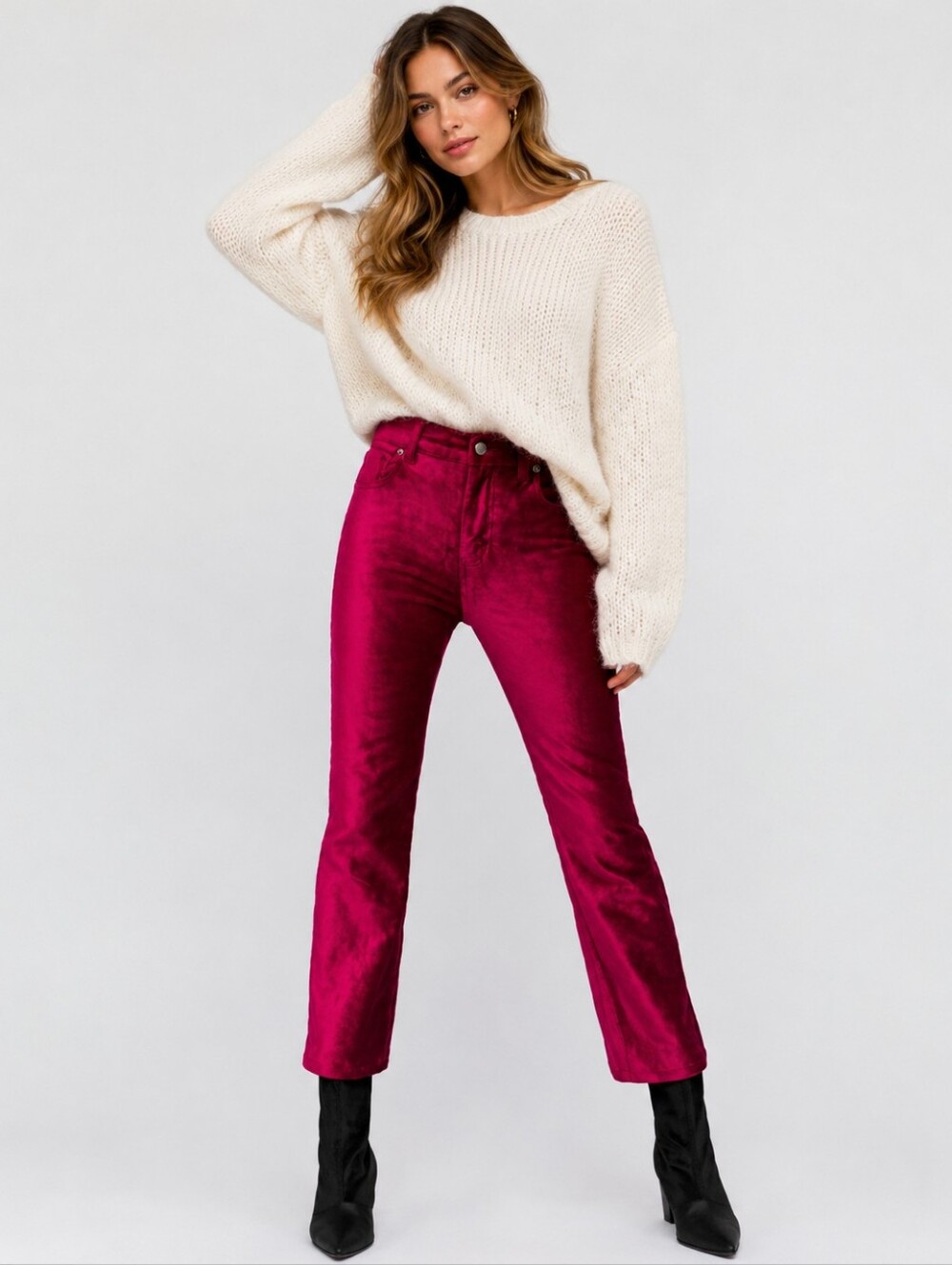 ❤️ NWOT! FREE PEOPLE HIGH RISE CROP FLARE CRUSHED VELVET/ VELOUR JEANS, 2 (26)